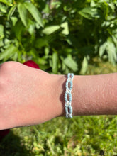 Load image into Gallery viewer, Light Blue Daisy Chain Bracelet