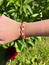 Load image into Gallery viewer, Pastel Orange Daisy Chain Bracelet