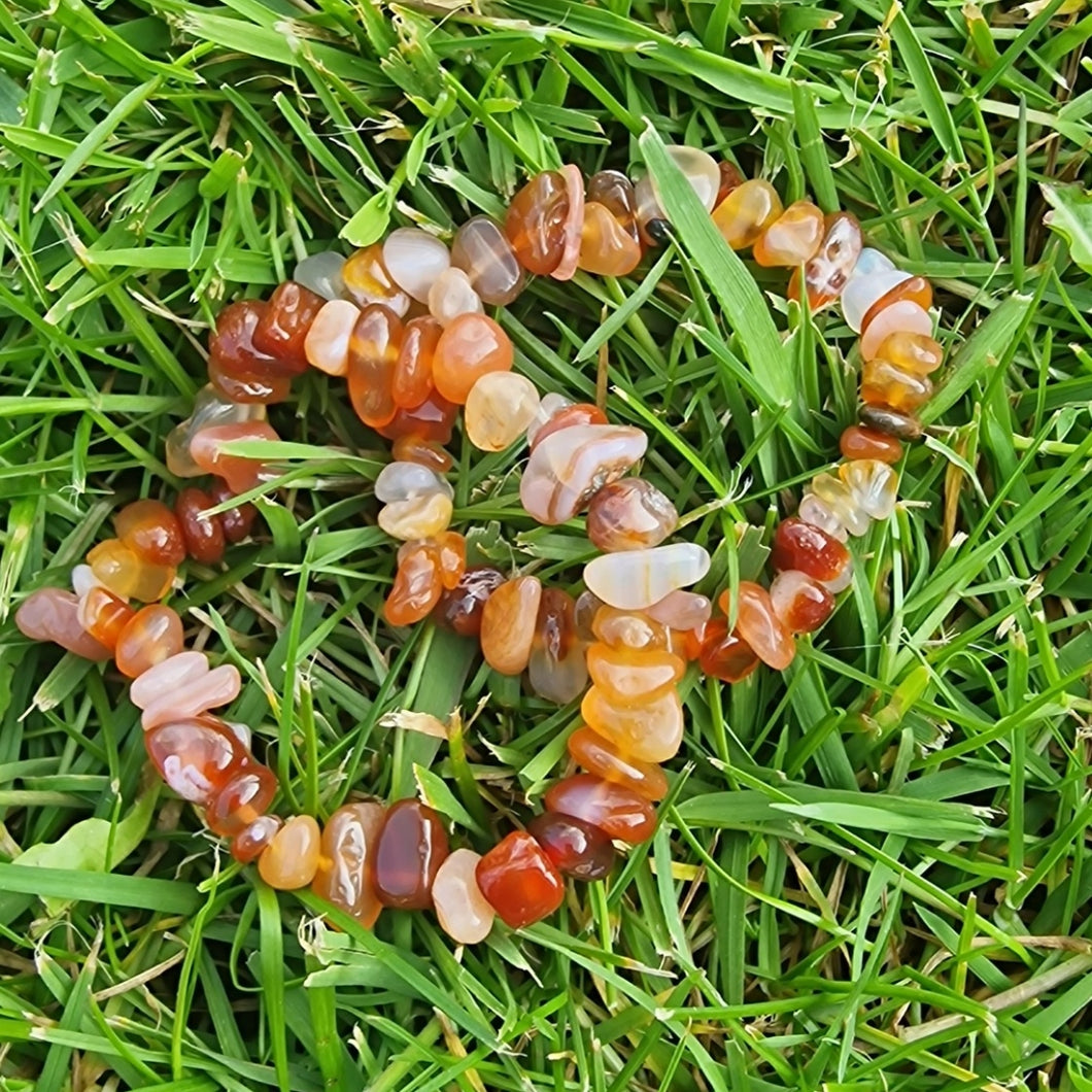 Carnelian Crystal Chip Bracelet