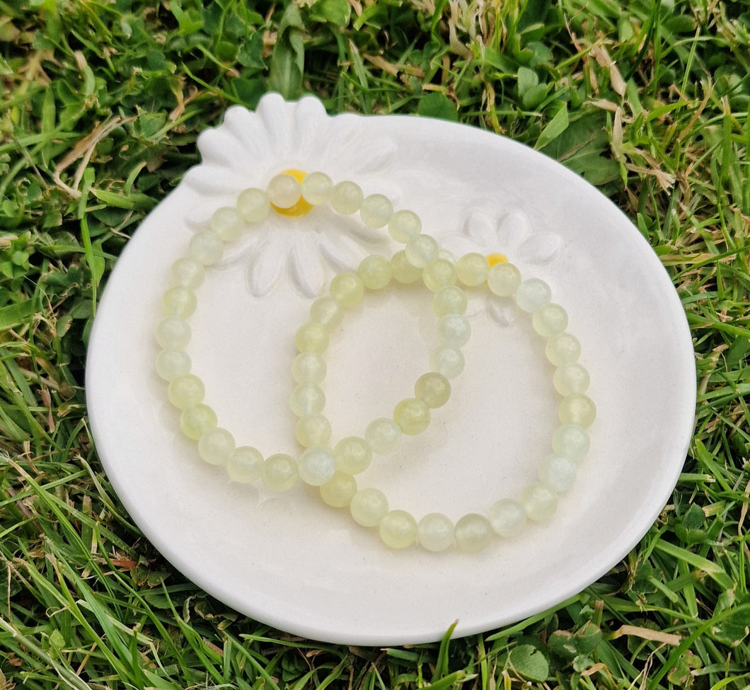 New Jade Round Bead Crystal Bracelet