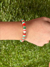 Load image into Gallery viewer, Christmas clay bead bracelet
