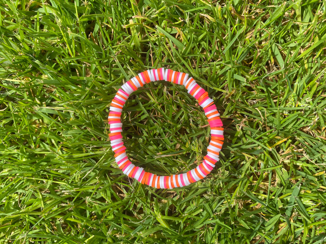 Mixed colour clay bead bracelets