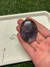 Load image into Gallery viewer, Chevron amethyst palm stone crystal
