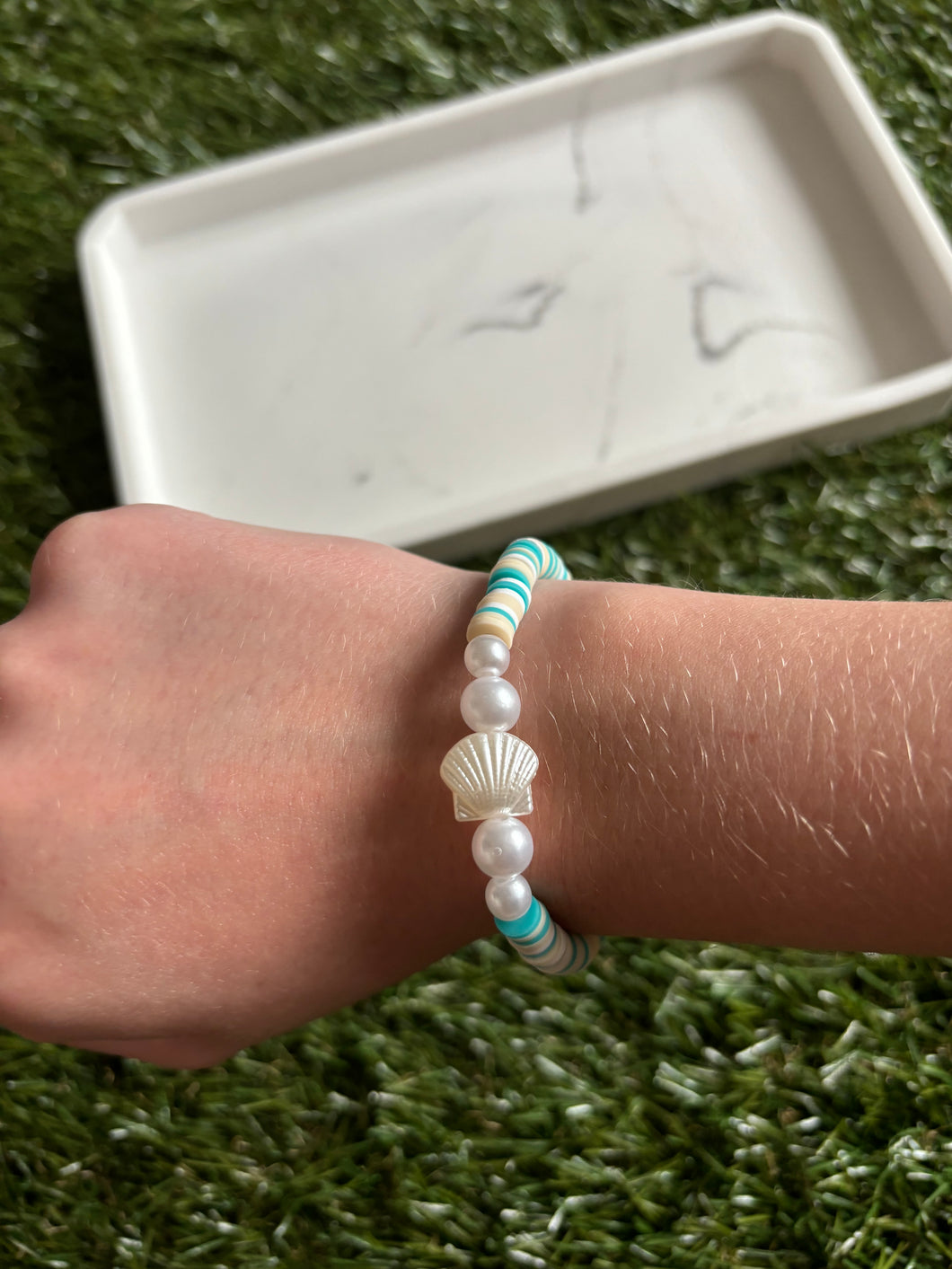 Blue shell bracelet