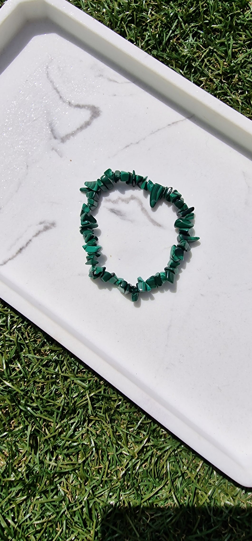 Malachite Crystal Chip Bracelet