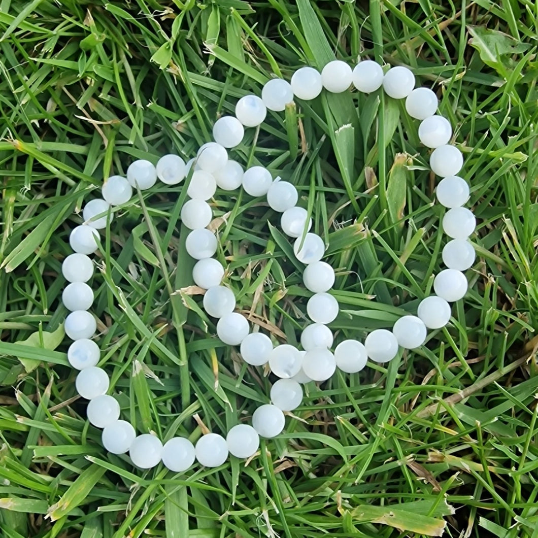 Mother Of Pearl Round Bead Crystal Bracelet